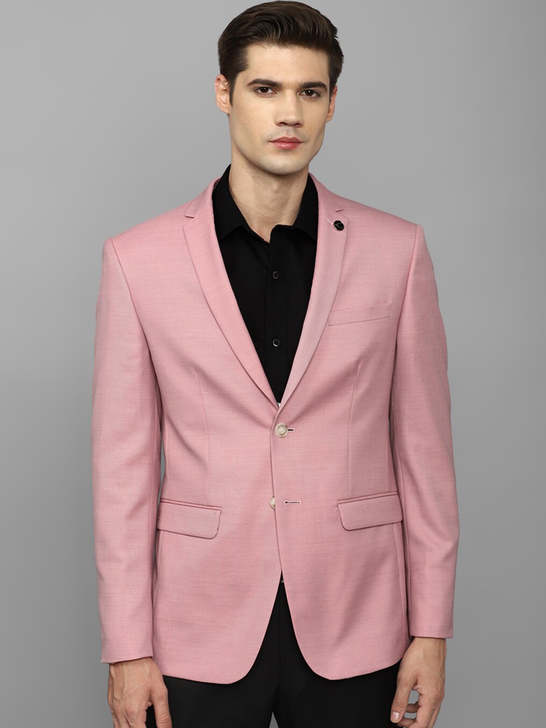 

Allen Solly Textured Slim Fit Single-Breasted Formal Blazers, Pink