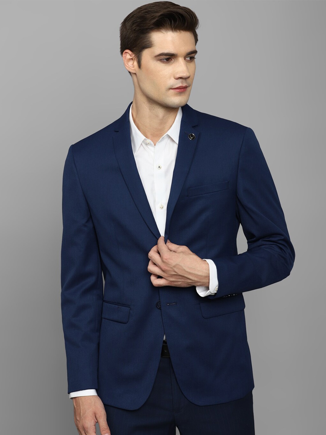 

Allen Solly Single-Breasted Slim-Fit Formal Blazers, Navy blue