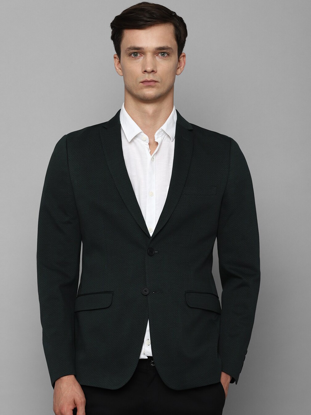 

Louis Philippe Sport Single-Breasted Slim-Fit Pure Cotton Casual Blazers, Green