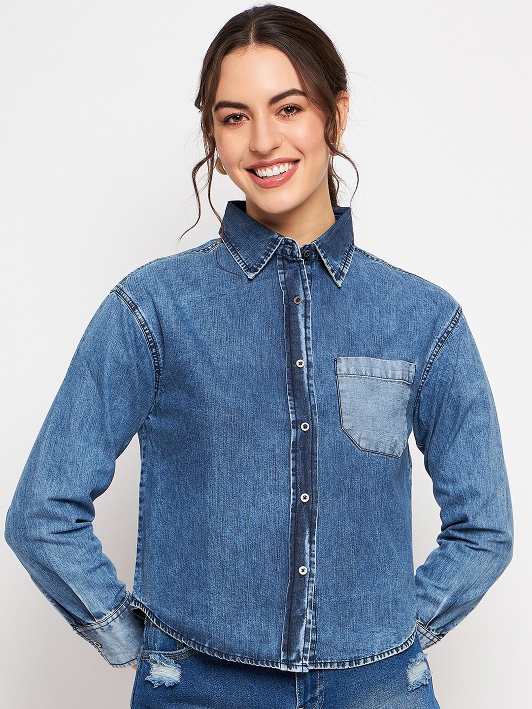 

CAMLA Faded Denim Casual Shirt, Blue
