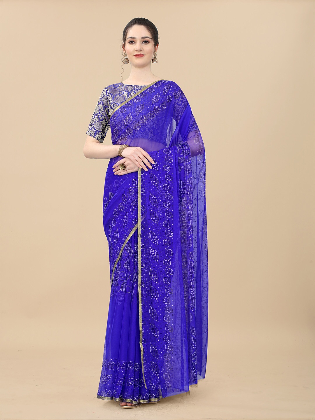 

Rhey Embellished Zari Banarasi Saree, Blue