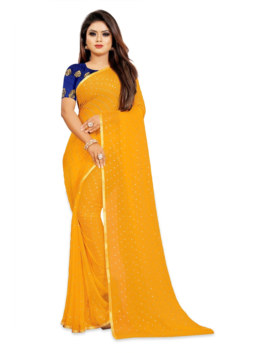 

Rhey Embellished Zari Banarasi Saree, Yellow