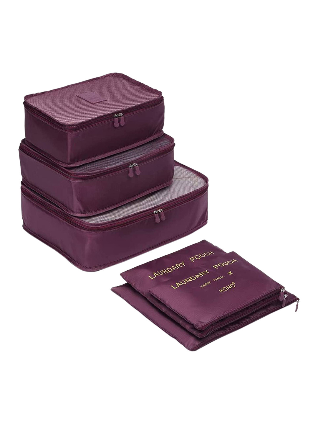 

Queue Set of 6 Waterproof Travel Laundry Pouches, Purple