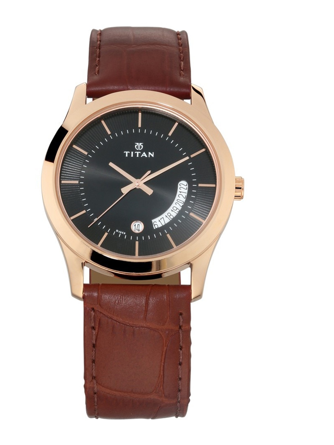 

Titan Men Printed Dial & Leather Straps Analogue Watch NR1823WL01, Black