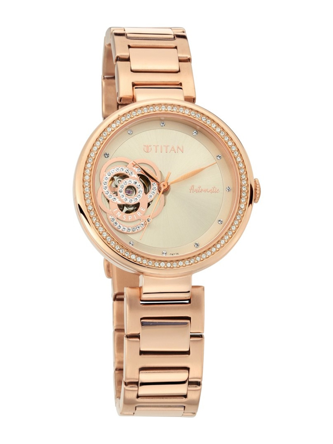 

Titan Women Bracelet Style Straps Analogue Watch NR95112WM01, Rose gold
