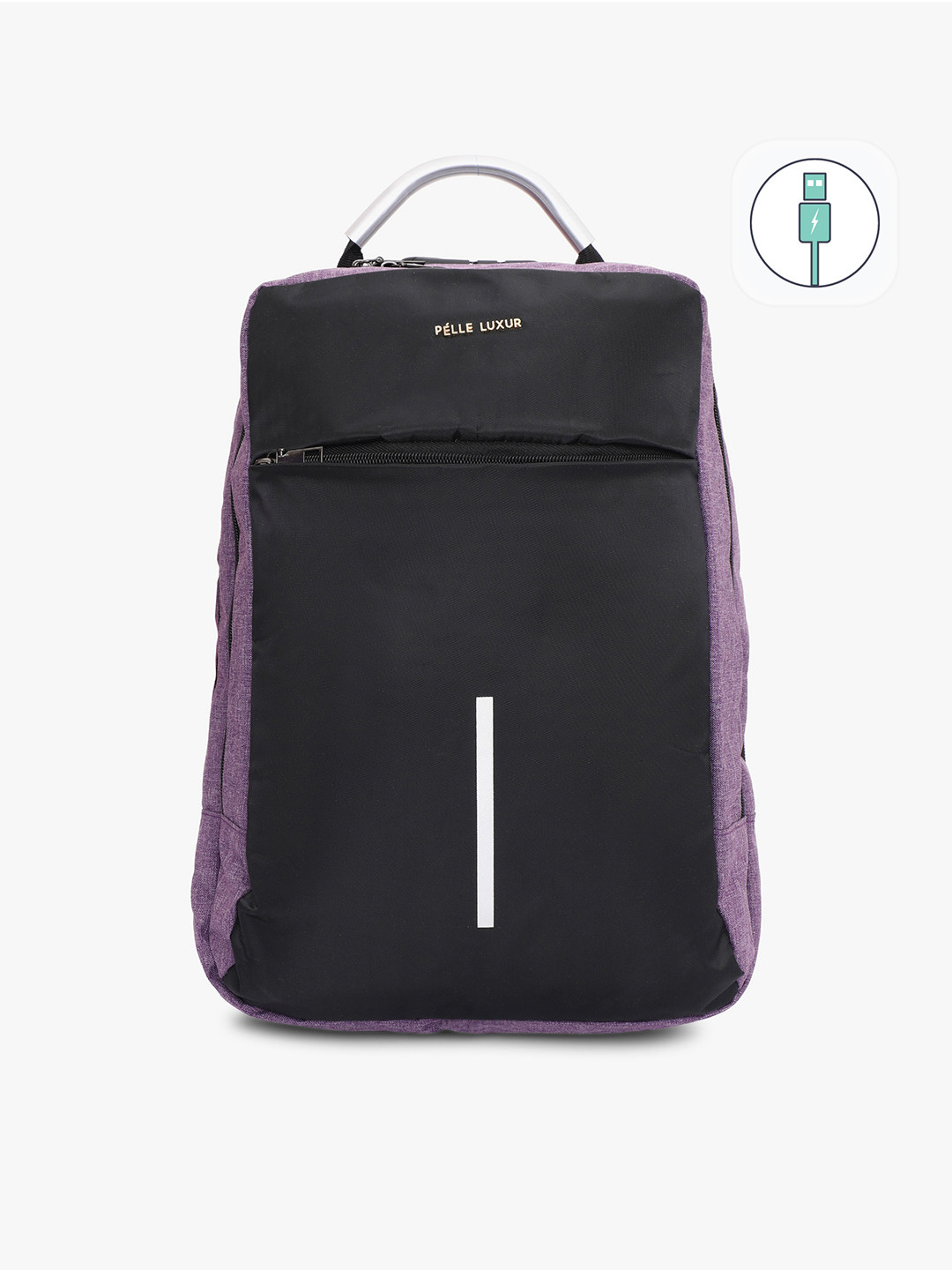 

PELLE LUXUR Up To 18 Inch Backpack with USB Charging Port, Purple