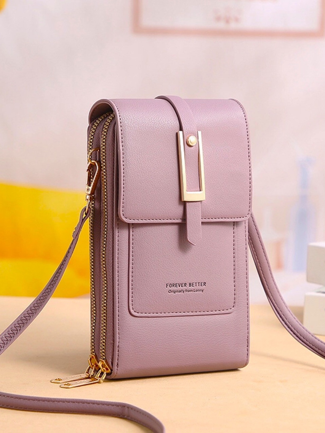 

Diva Dale PU Structured Sling Bag, Mauve
