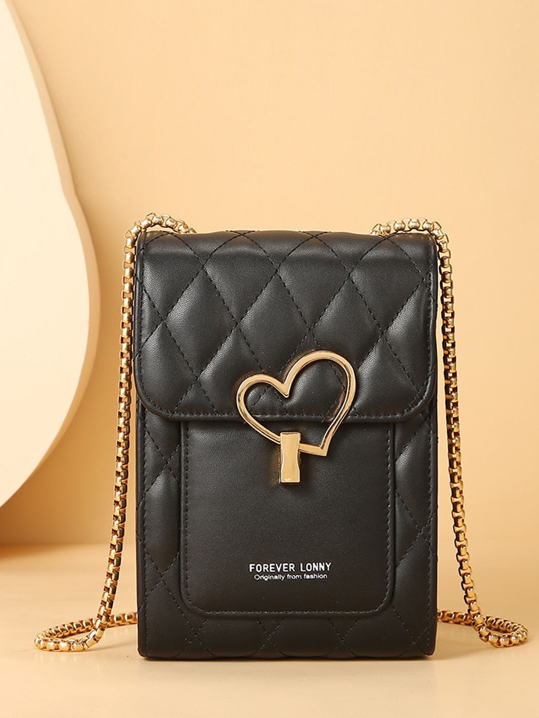 

Diva Dale PU Small Quilted Structured Sling Bag, Black