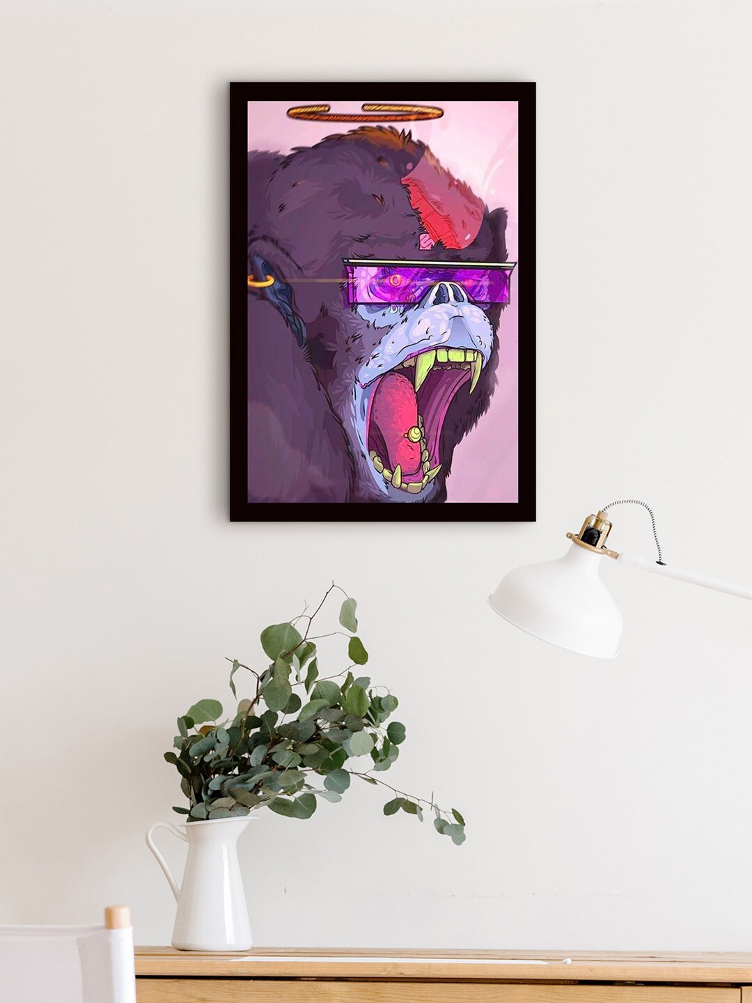 

Gallery99 Pink & Purple Modern Gorilla Painting Wall Art