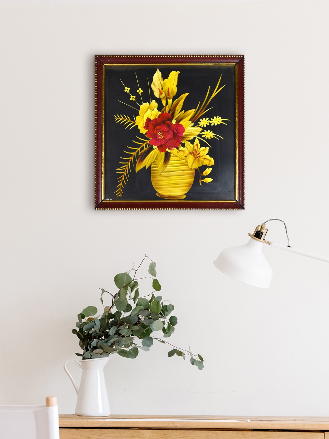 

Gallery99 Black & Yellow Flower With Vase Painting Wall Art