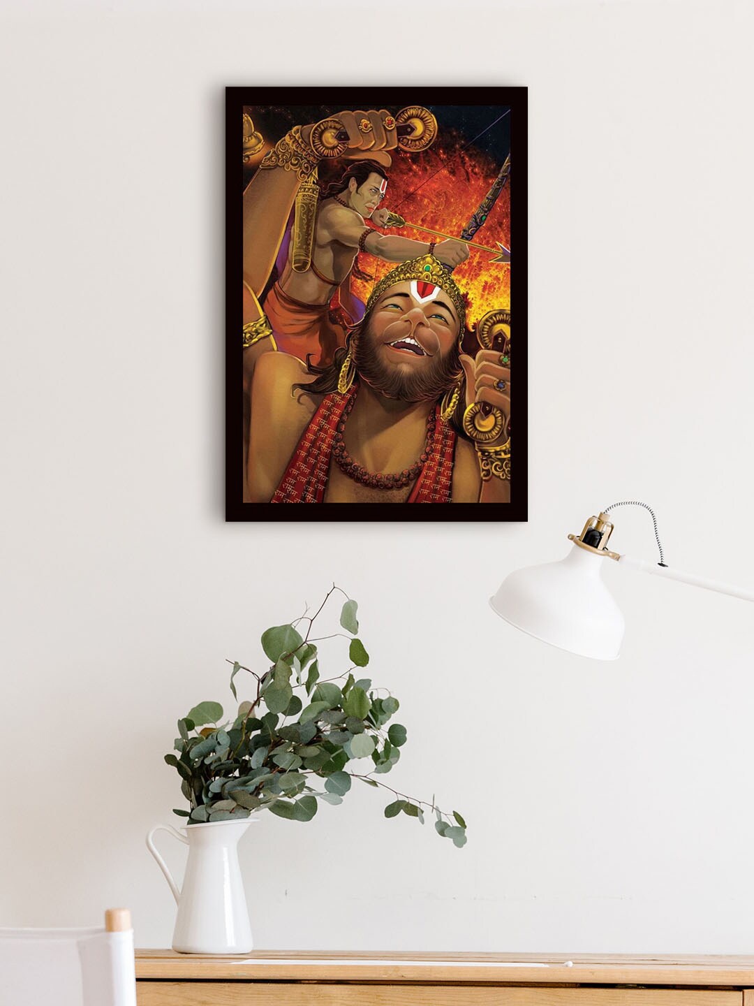 

Gallery99 Brown & Orange Hanuman Ji With Ram Wall Art