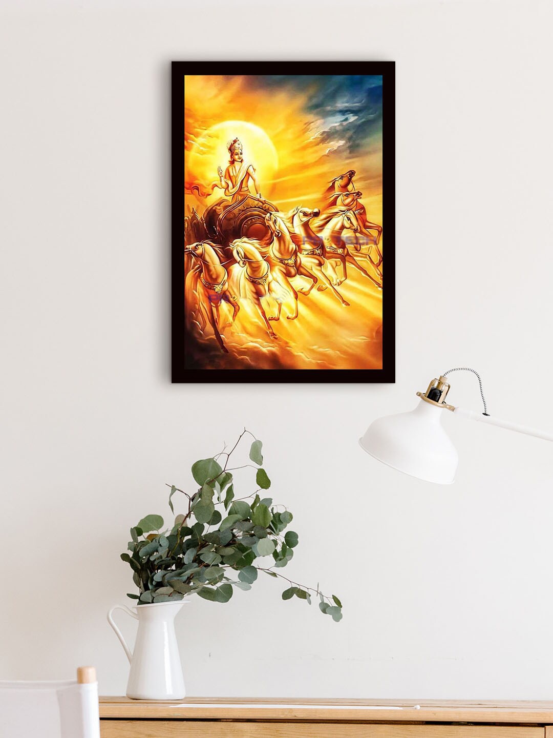 

Gallery99 Yellow & Blue Lord Surya Dev Framed Wall Art