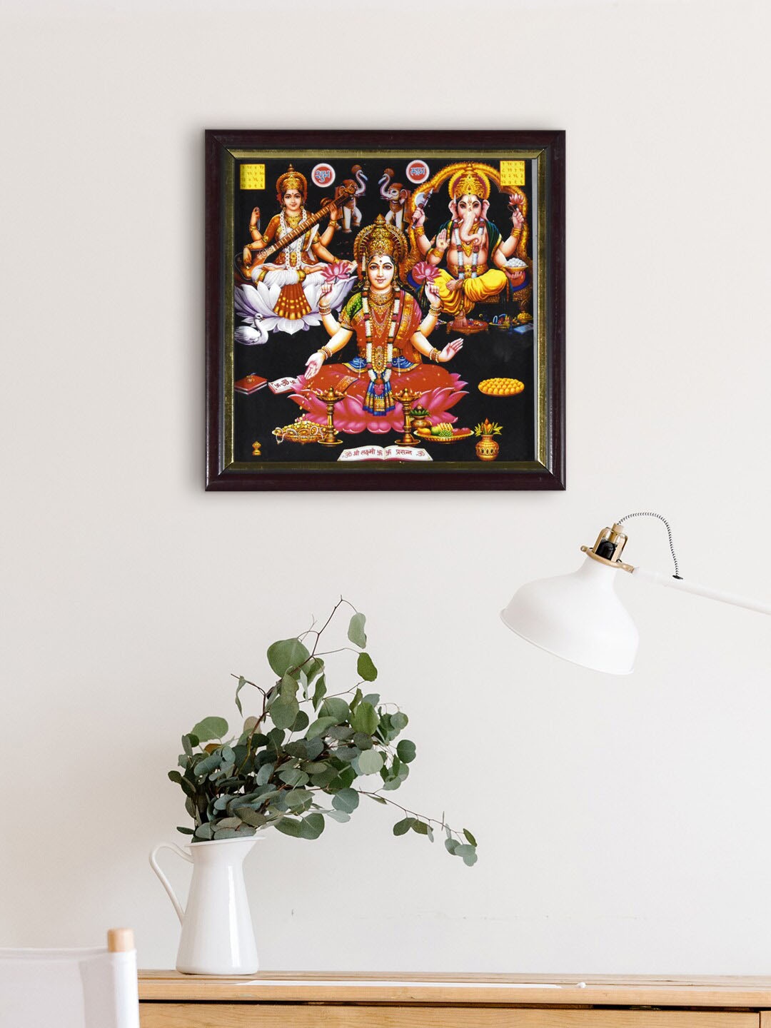 

Gallery99 Black & Red laxmi Ganesh & Saraswatiji Painting Wall Art
