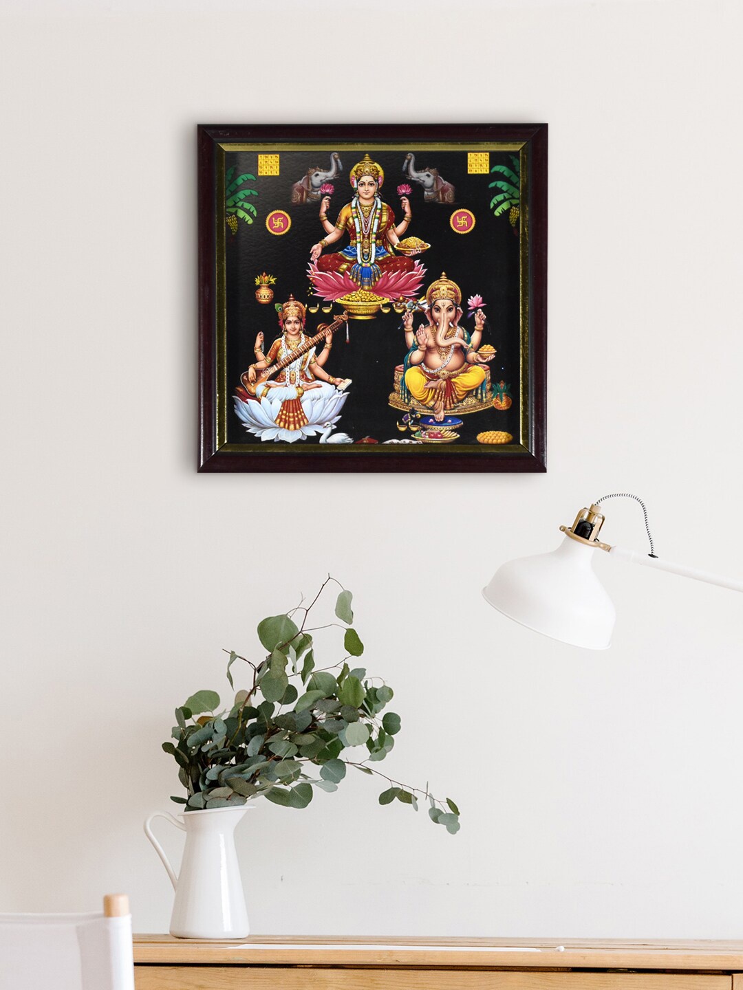 

Gallery99 Black & Pink Laxmi Ganesh & Saraswati Texture Paper Wall Art