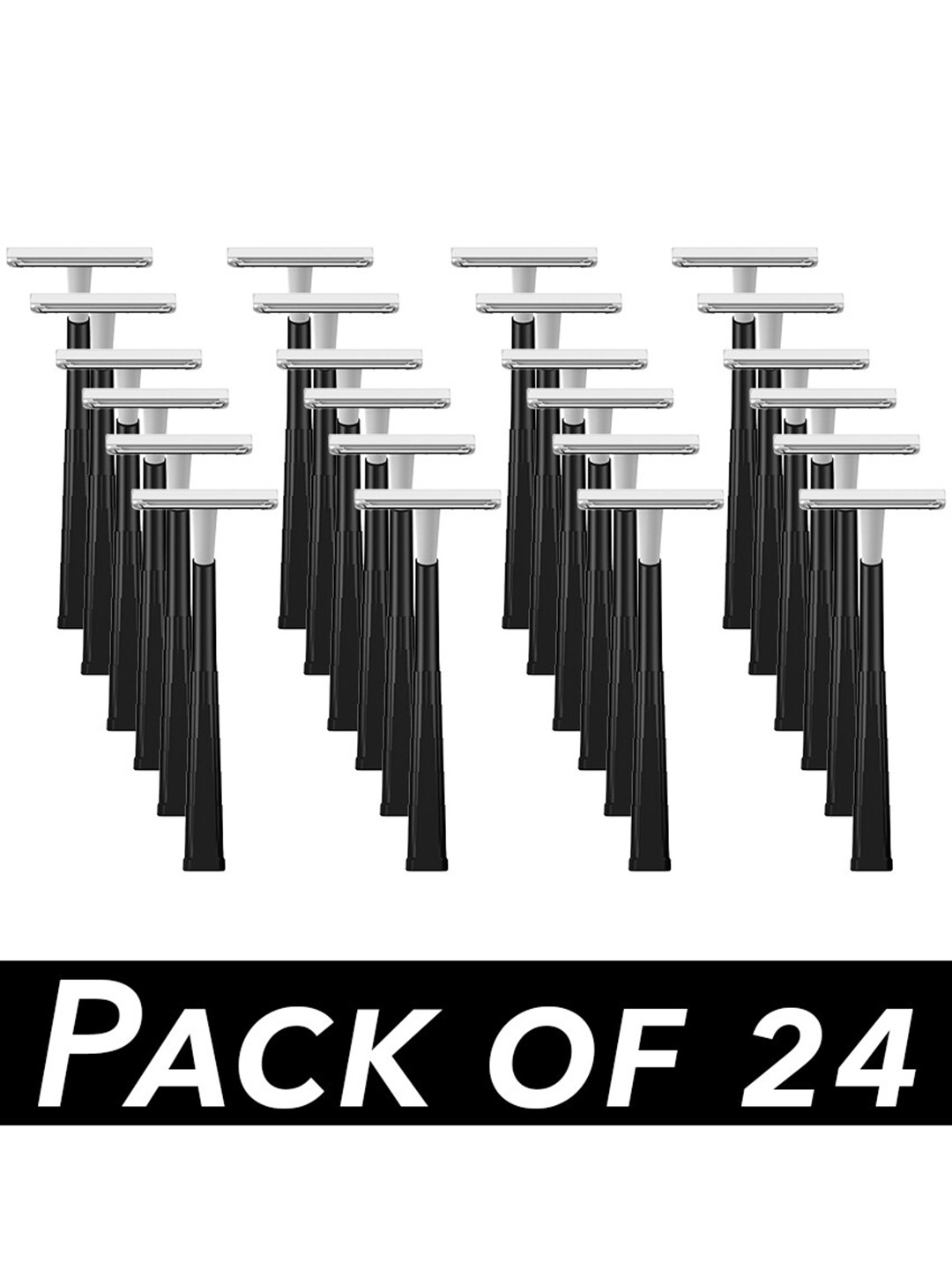 

ZLADE Men Set Of 24 Retro Single-Blade Shaving Razors, Black