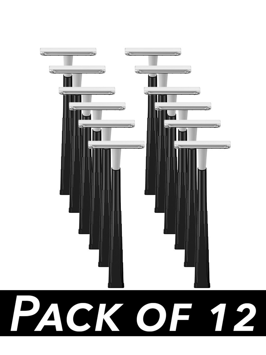 

ZLADE Men Set Of 12 Eazyglide II Twin-Blade Razors, Black