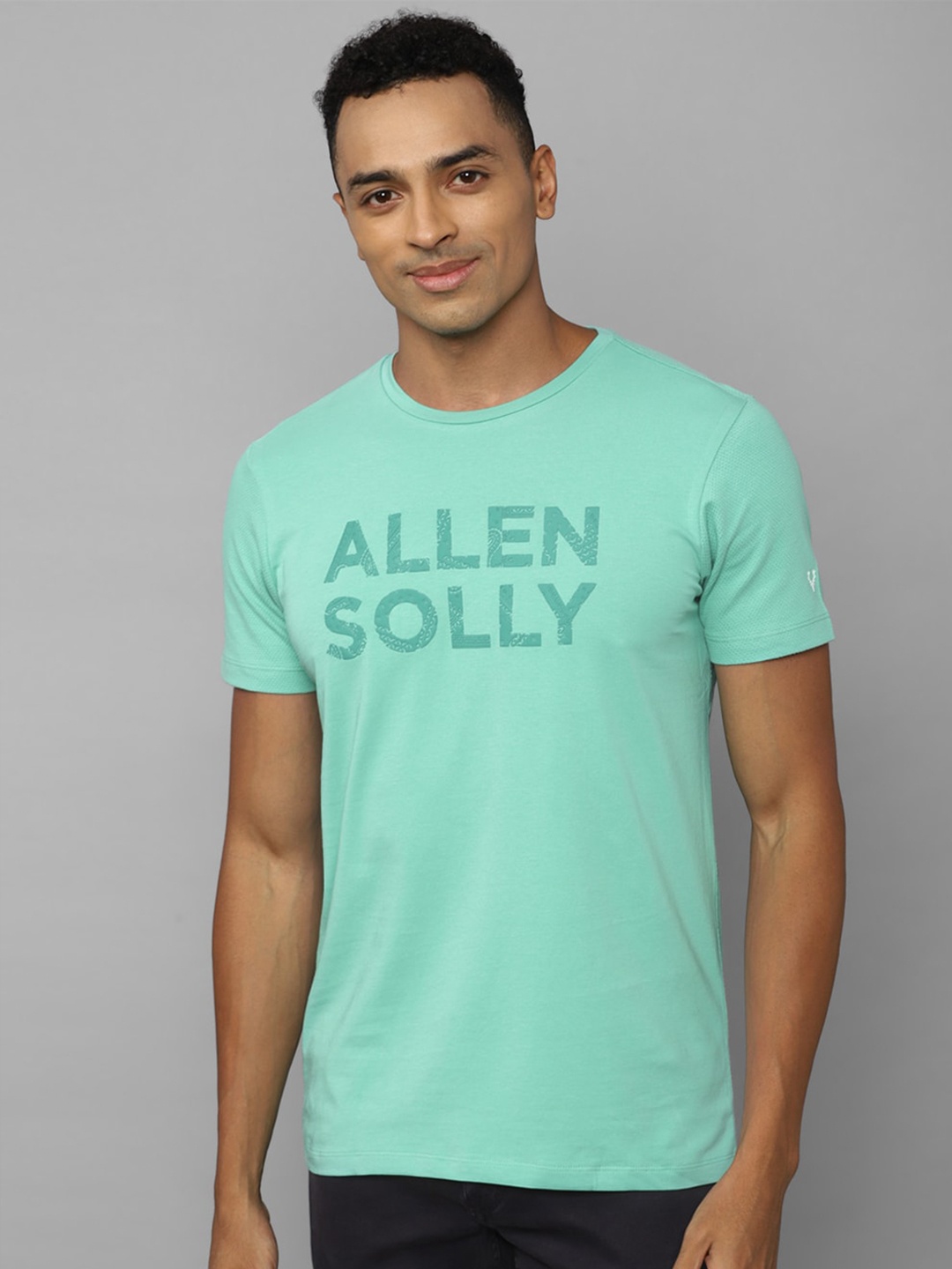 Allen Solly Sport Typography Printed Round Neck T-shirt, Blue
