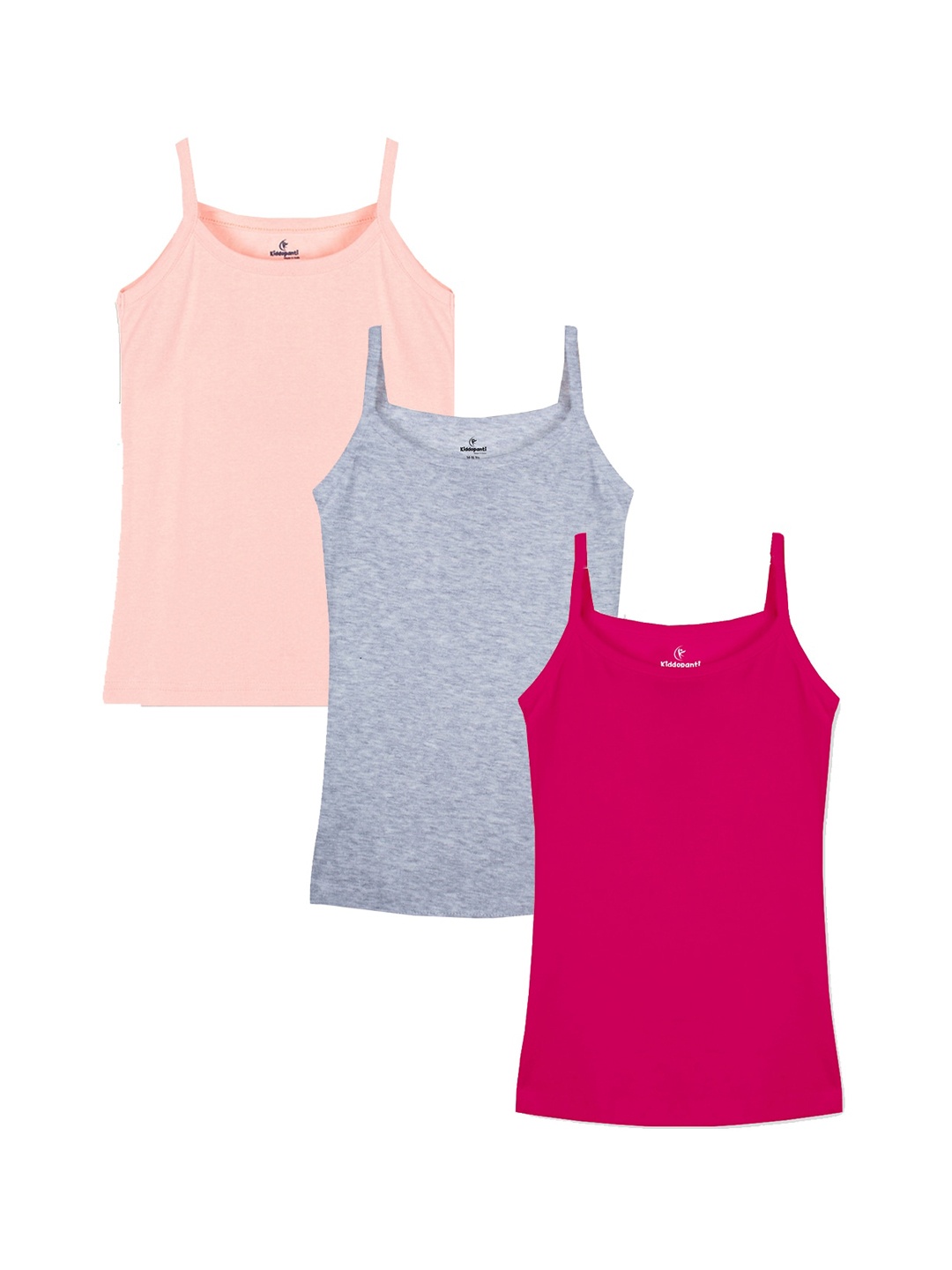 

KiddoPanti Girls Pack Of 3 Cotton Camisoles, Pink