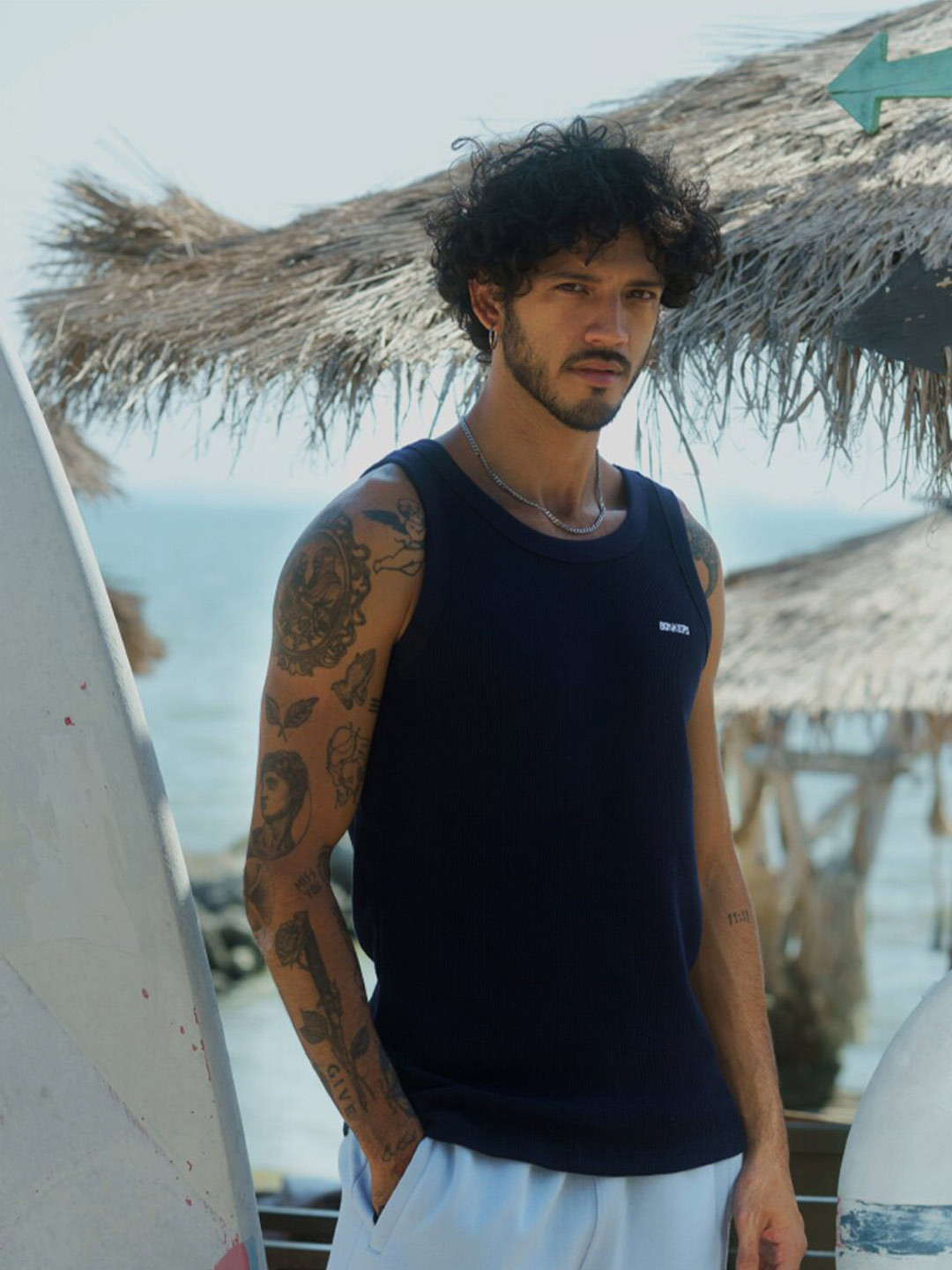 

Bonkers Corner Navy Blue Round Neck Cotton Innerwear Vest