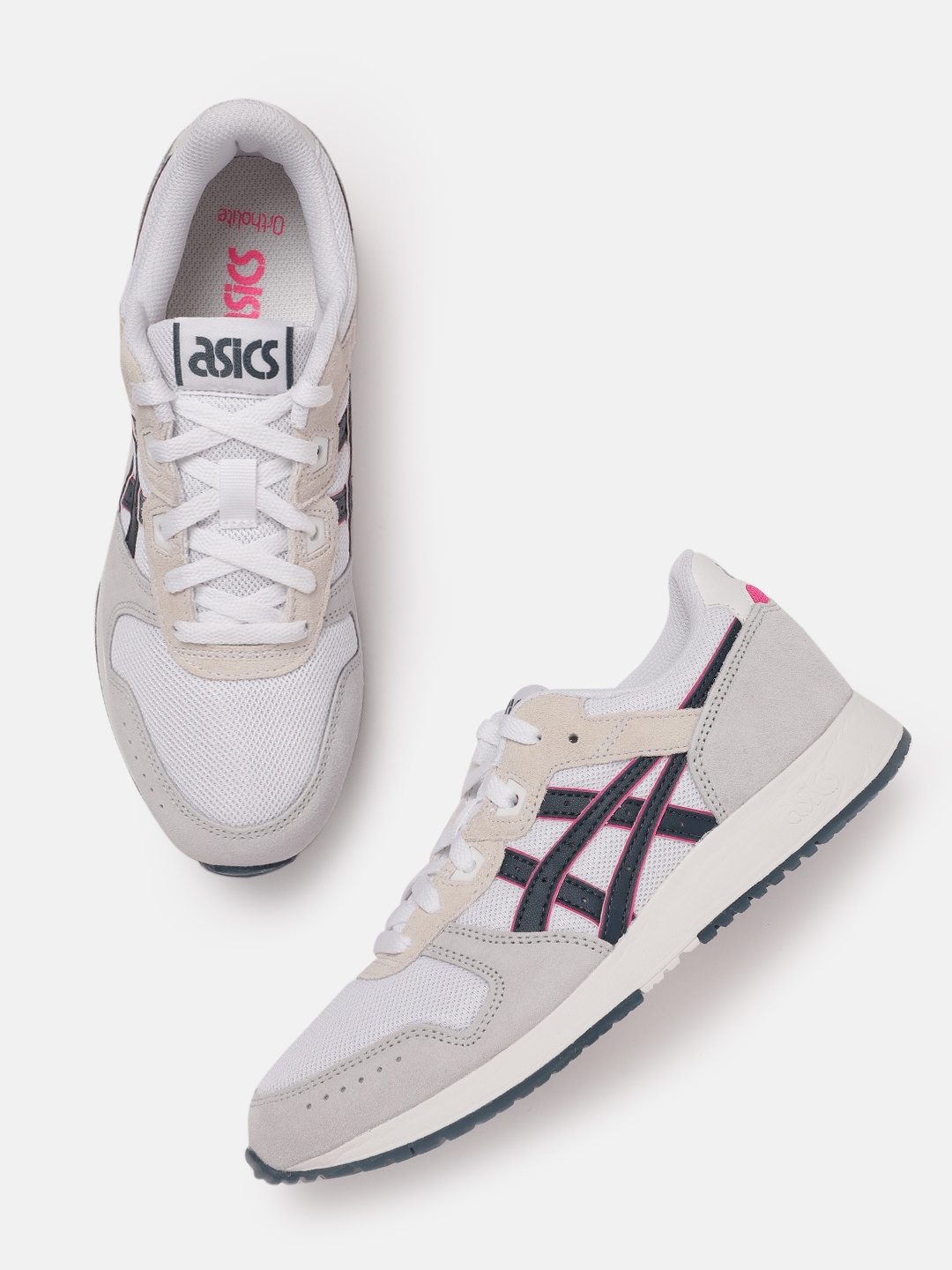 

ASICS Women Woven Design Lyte Classic Sneakers with Brand Logo Detail, White
