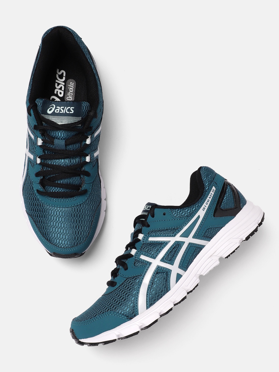 

ASICS Men Woven Design Round-Toe Gel-Galaxy 8B Running Shoes with Brand Logo Detail, Teal