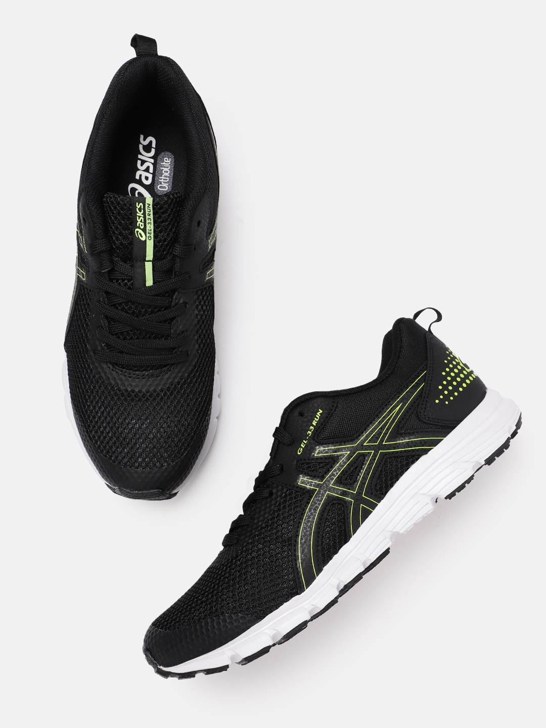 

ASICS Men Woven Design GEL-33 Running Shoes, Black