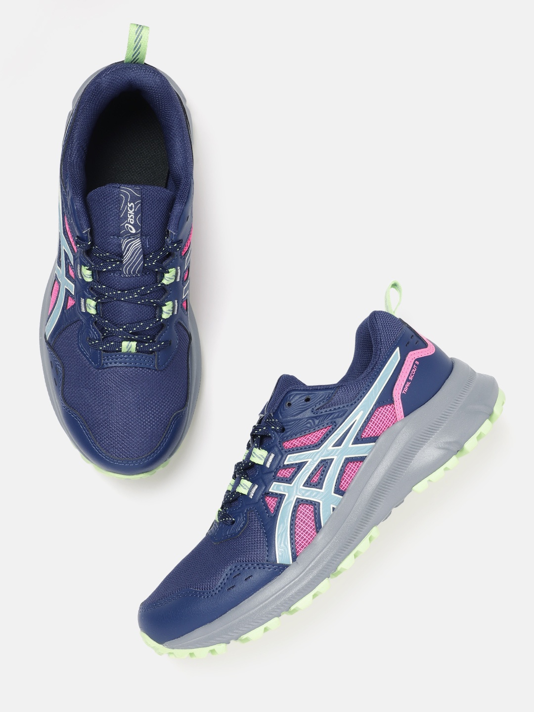 

ASICS Women Woven Design TRAIL SCOUT 3 Running Shoes, Navy blue