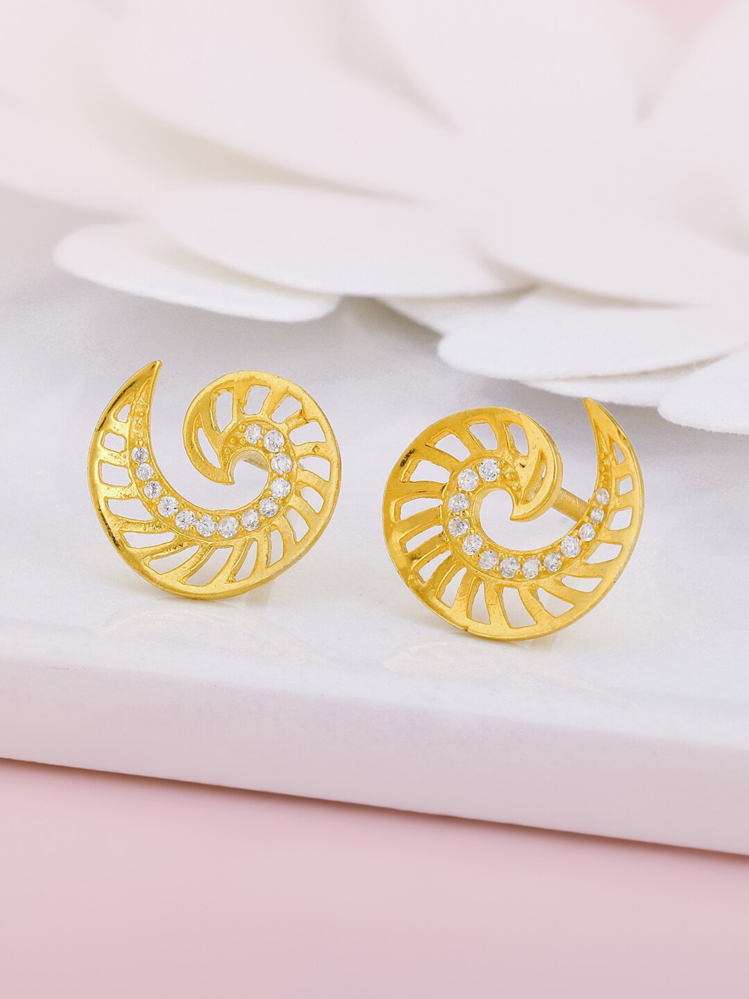 

GIVA Gold-Plated 92.5 Sterling Silver Contemporary Studs Earrings