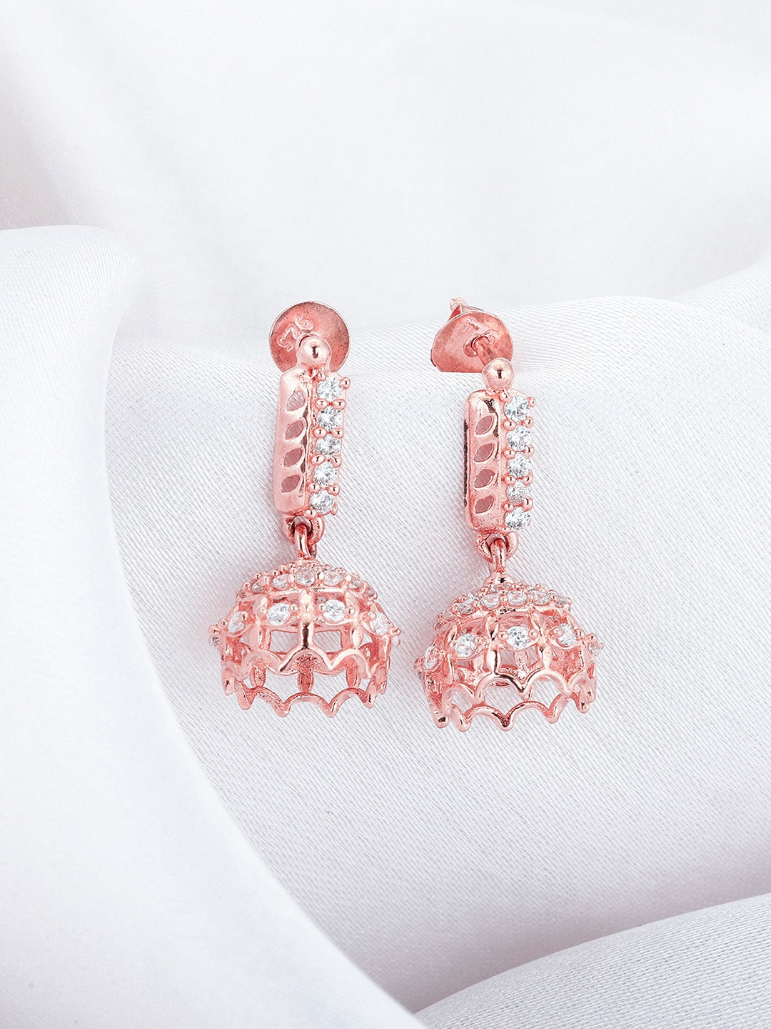 

GIVA 92.5 Sterling Silver Rose Gold-Plated Contemporary Drop Earrings