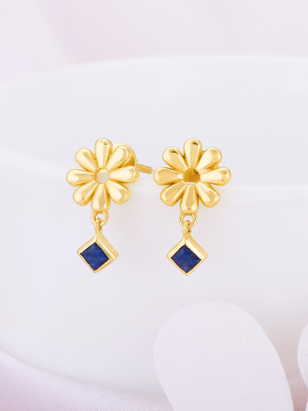 

GIVA 92.5 Sterling Silver Gold-Plated Contemporary Studs Earrings
