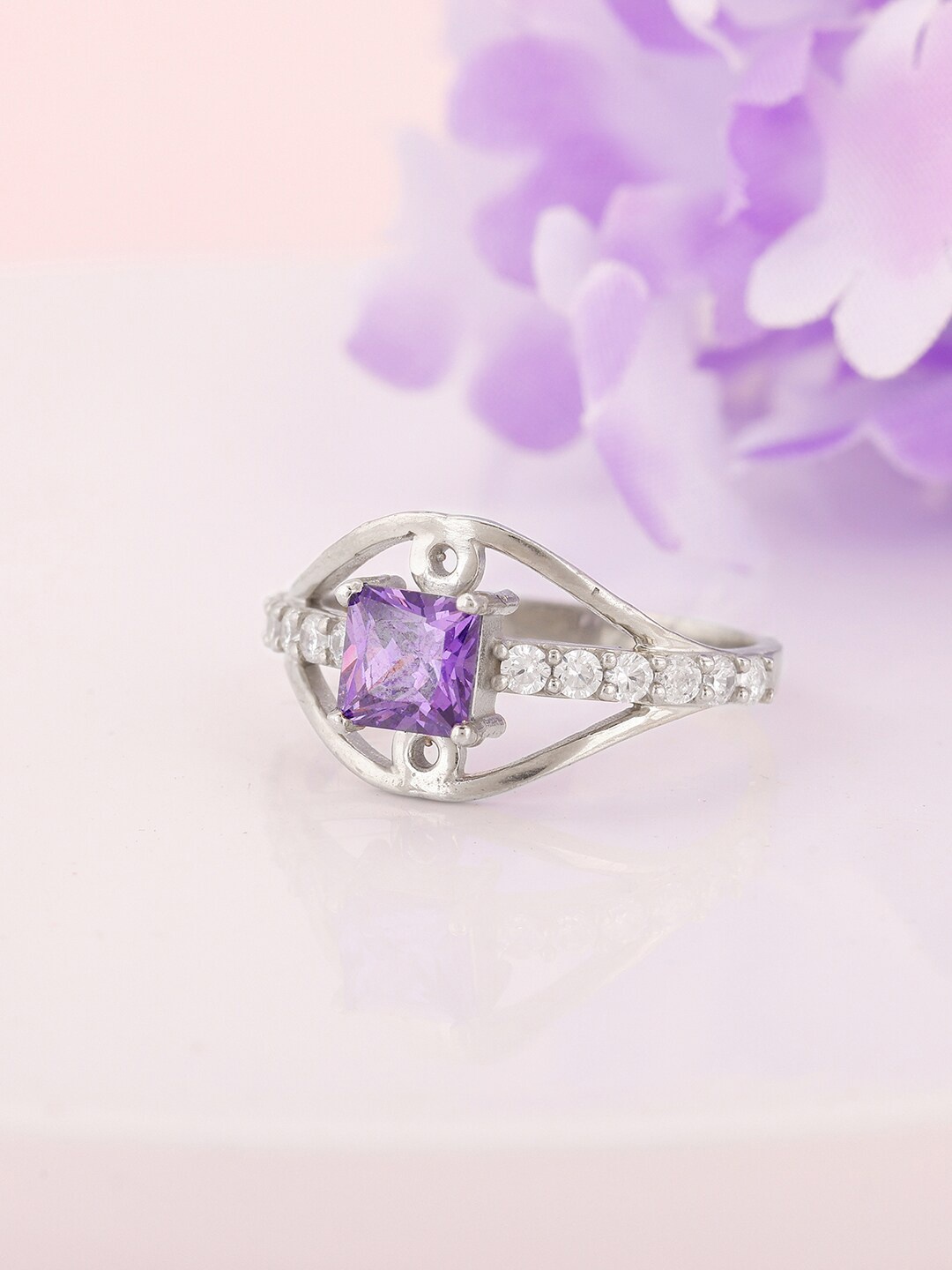 

GIVA Rhodium-Plated 925 Sterling Silver Finger Ring