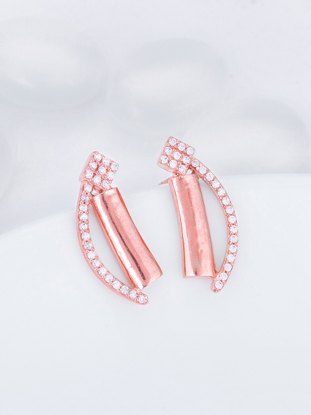 

GIVA Rose Gold-Plated Contemporary Studs Earrings