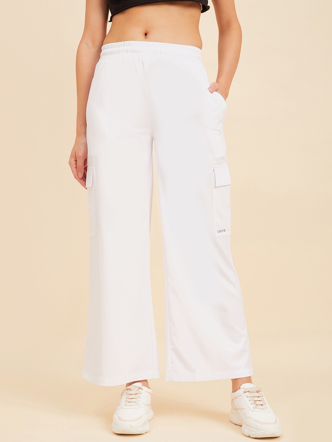 

Sweet Dreams White Women Mid-Rise Cargo Trousers