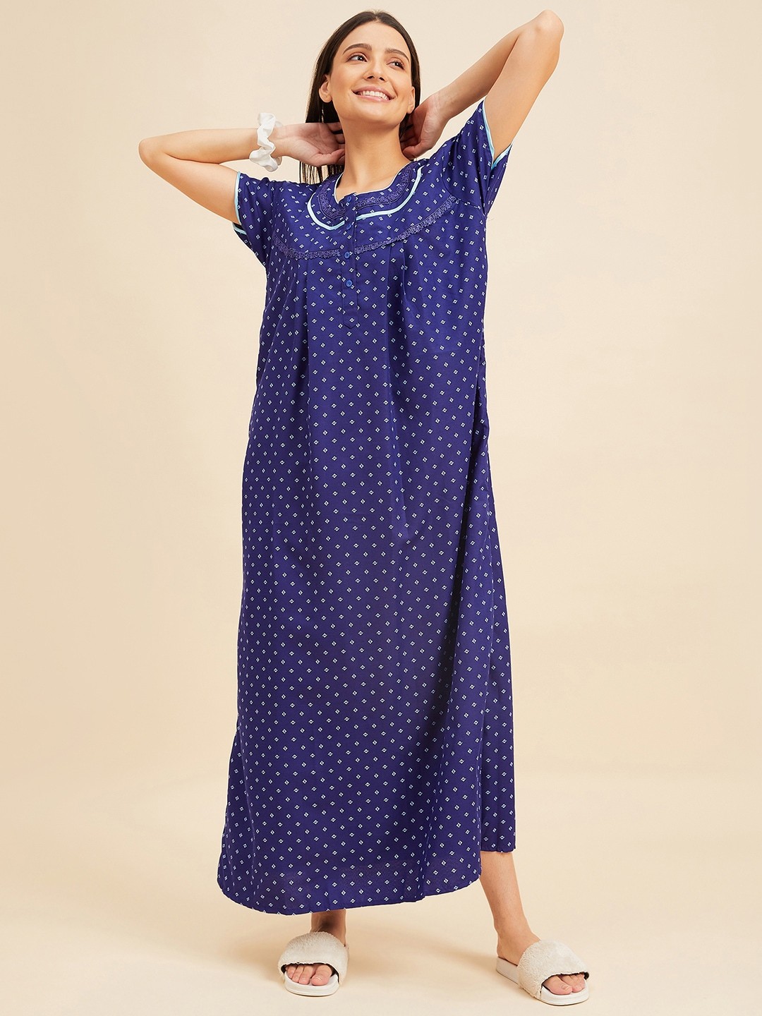

Sweet Dreams Printed Maxi Nightdress, Blue