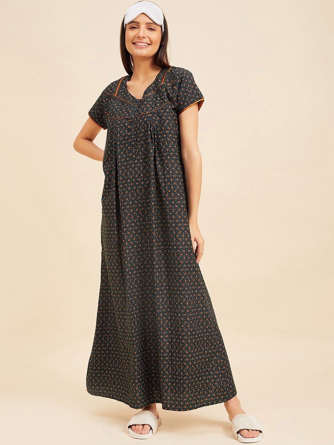 

Sweet Dreams Printed Maxi Nightdress, Green
