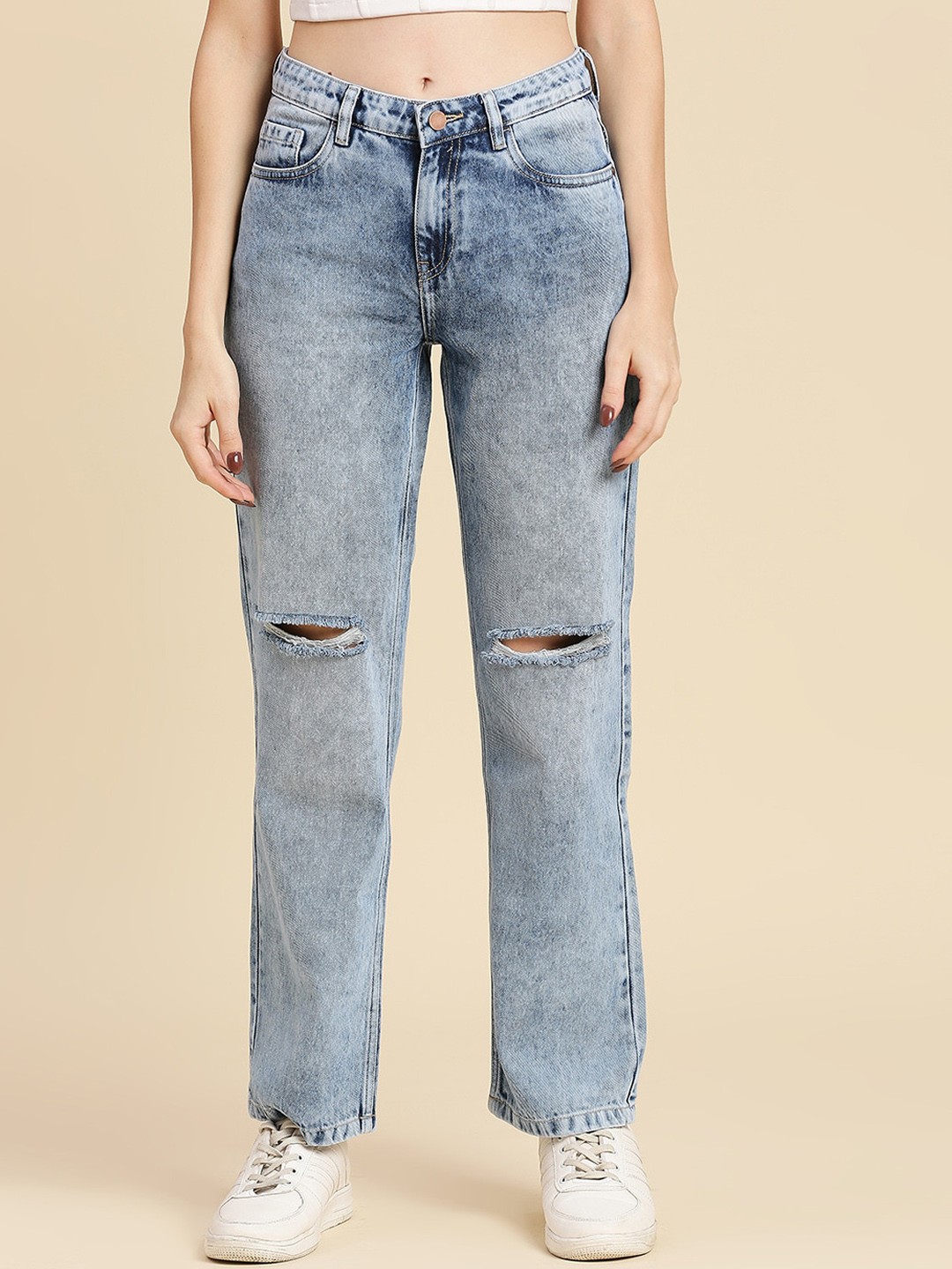 

Chemistry Women Slash Knee Heavy Fade Jeans, Blue