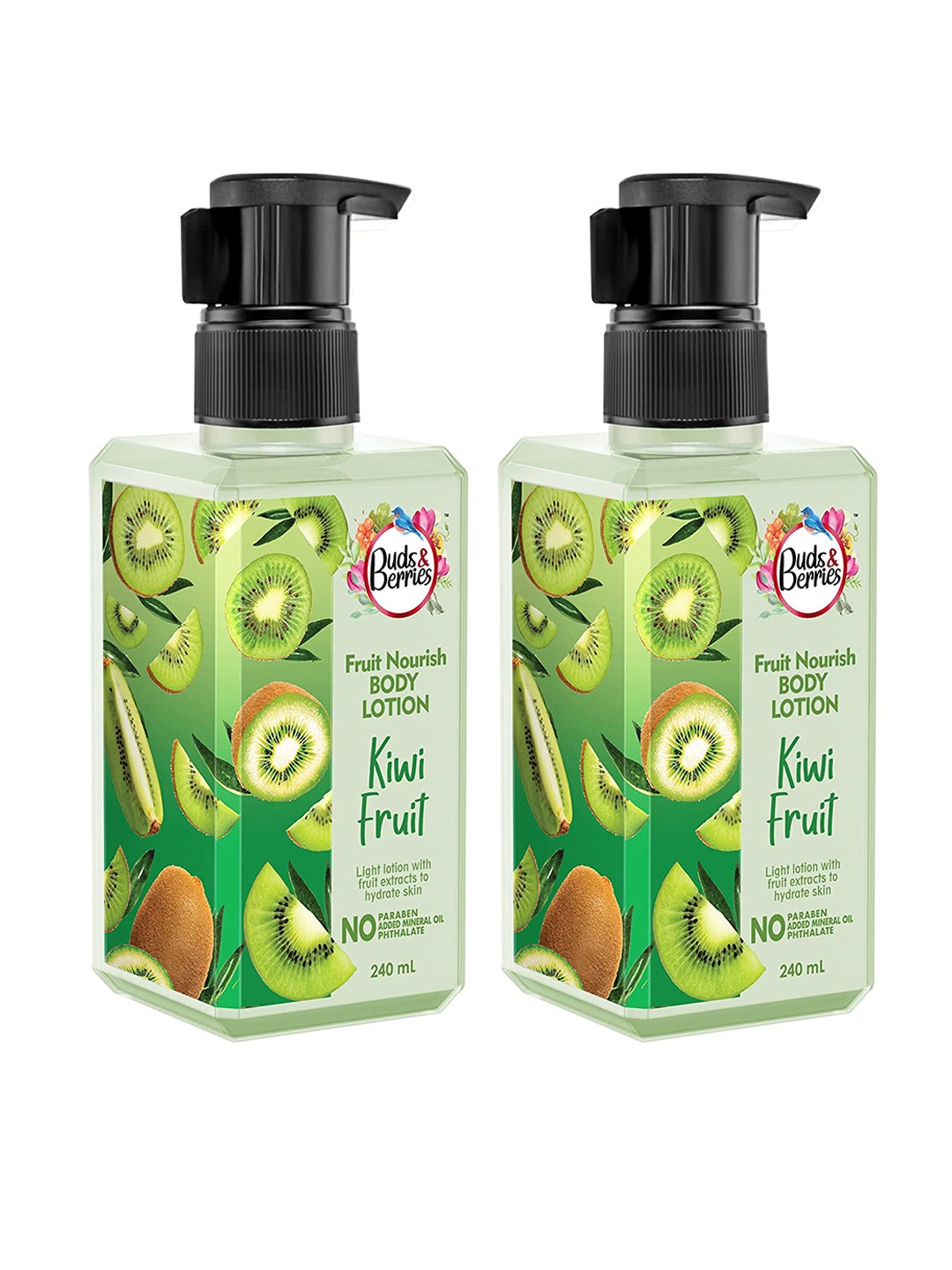 

Buds & Berries Set of 2 Fruit Nourish Kiwi Fruit Body Lotion - 240 ml Each, Green