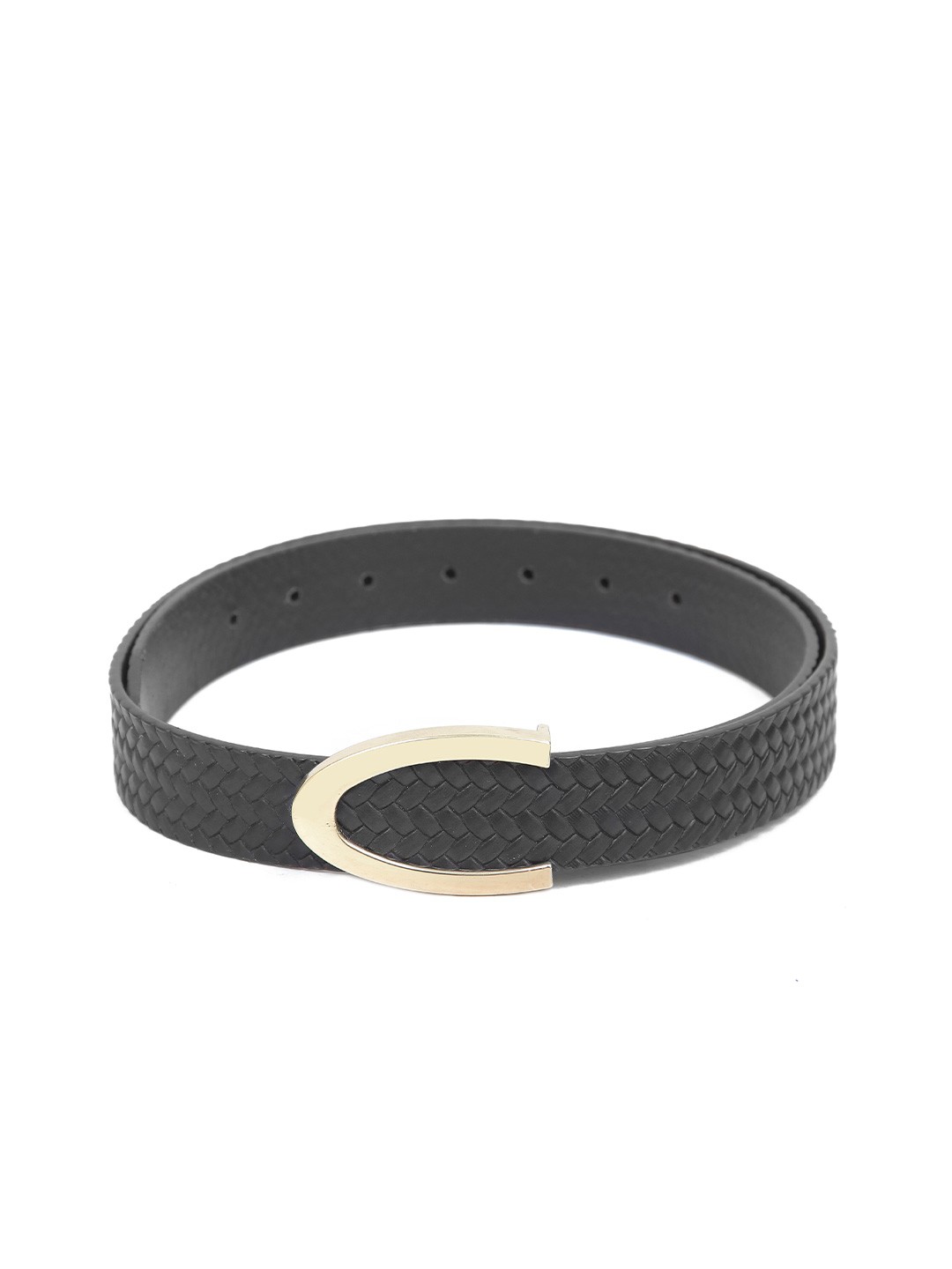 

Calvadoss Girls Textured Leather Belt, Black