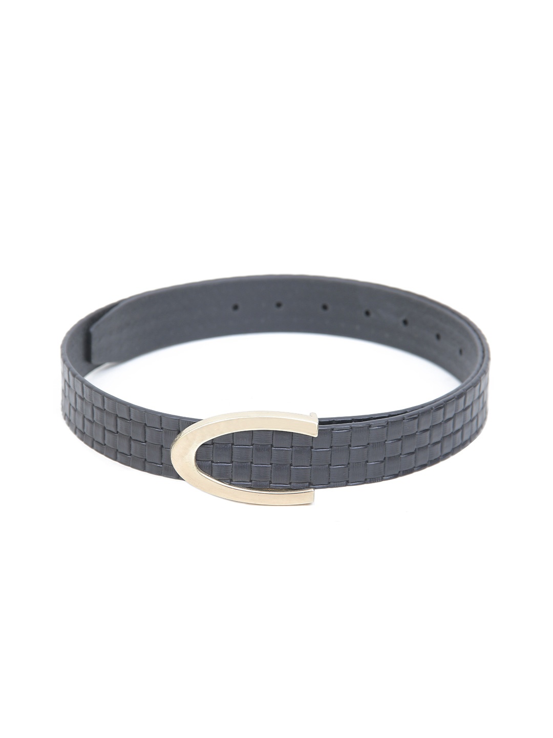

Calvadoss Men Textured Leather Belt, Black
