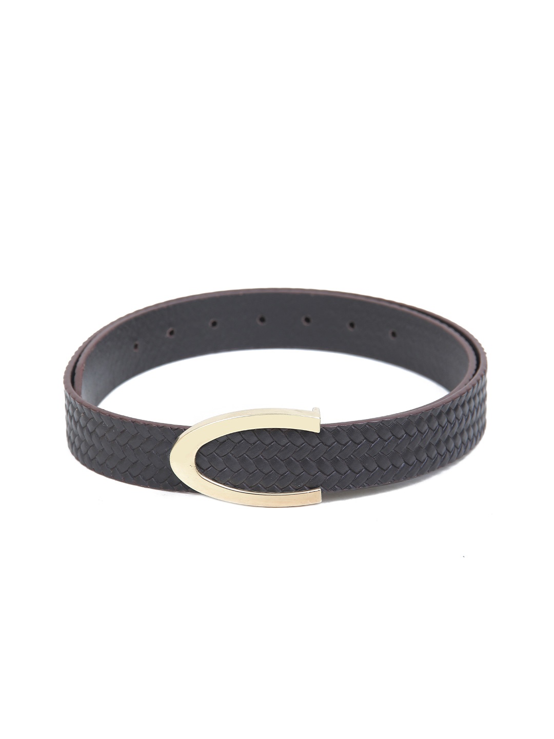 

Calvadoss Women Textured Leather Belt, Brown