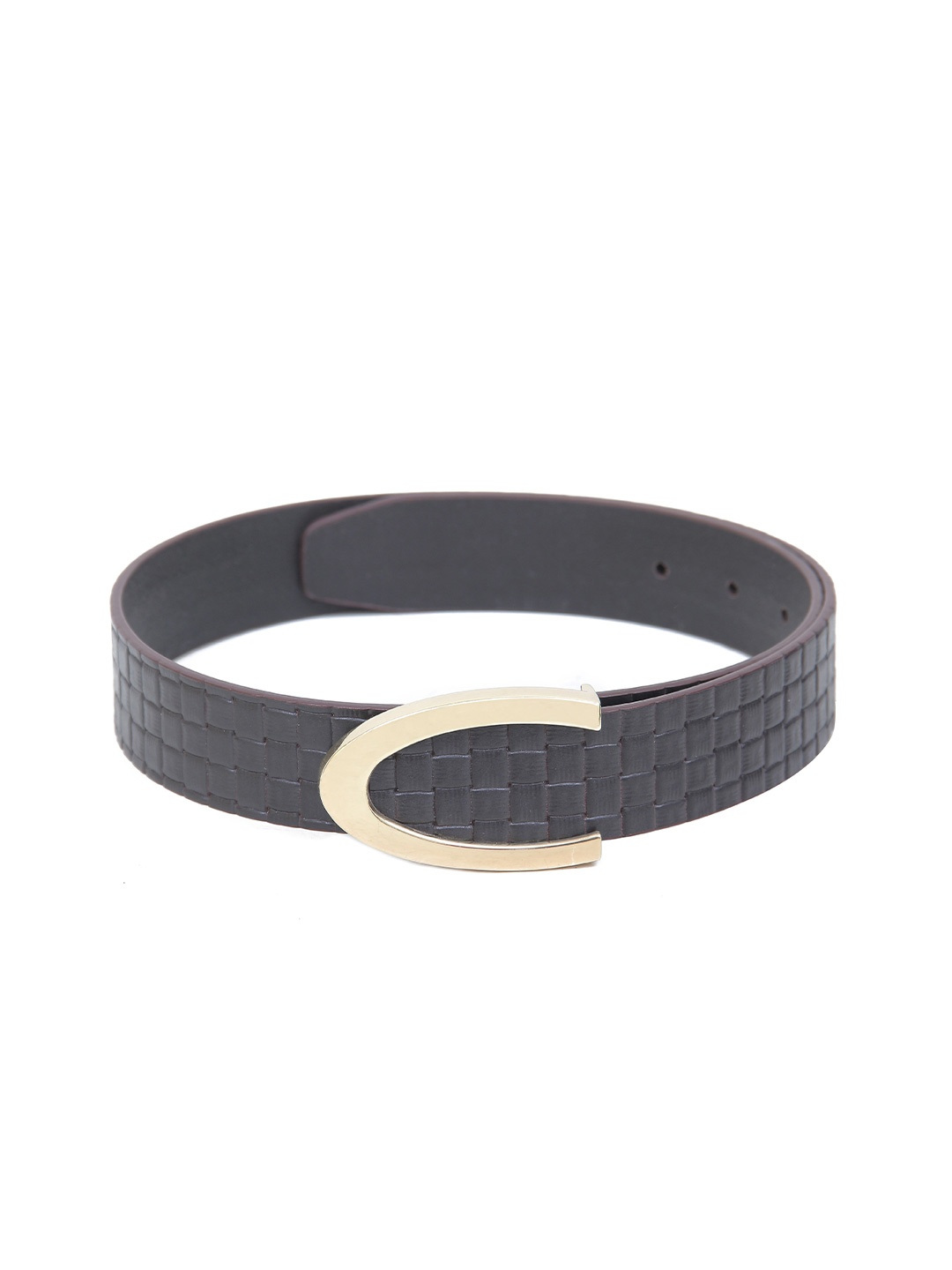 

Calvadoss Women Textured Leather Belt, Brown