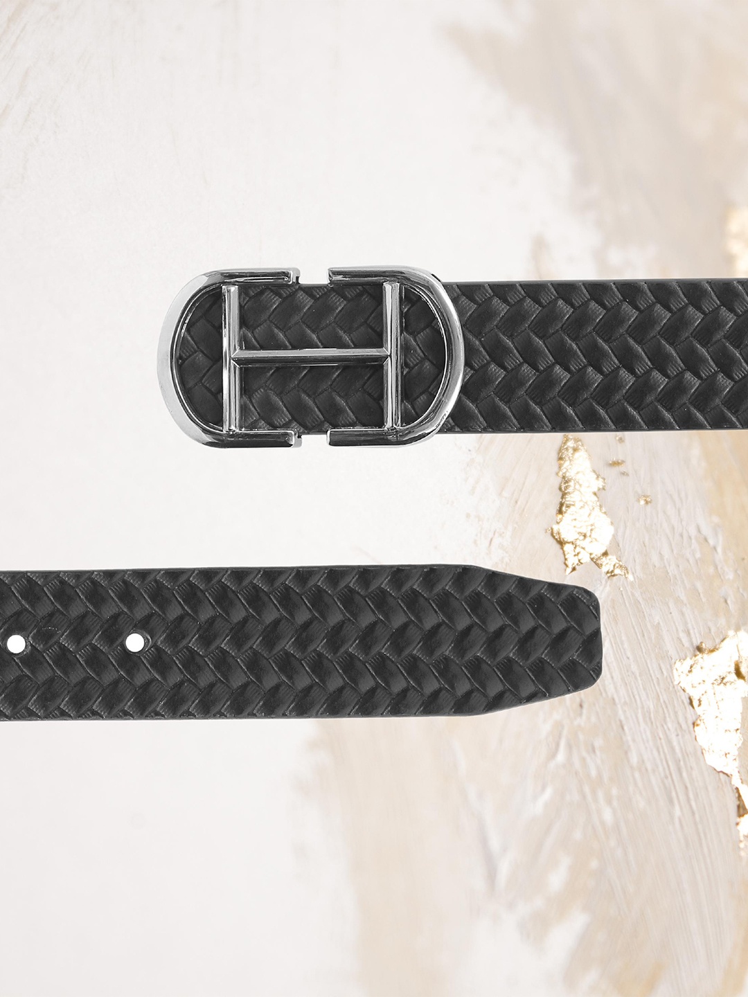 

Calvadoss Boys Textured Leather Belt, Brown