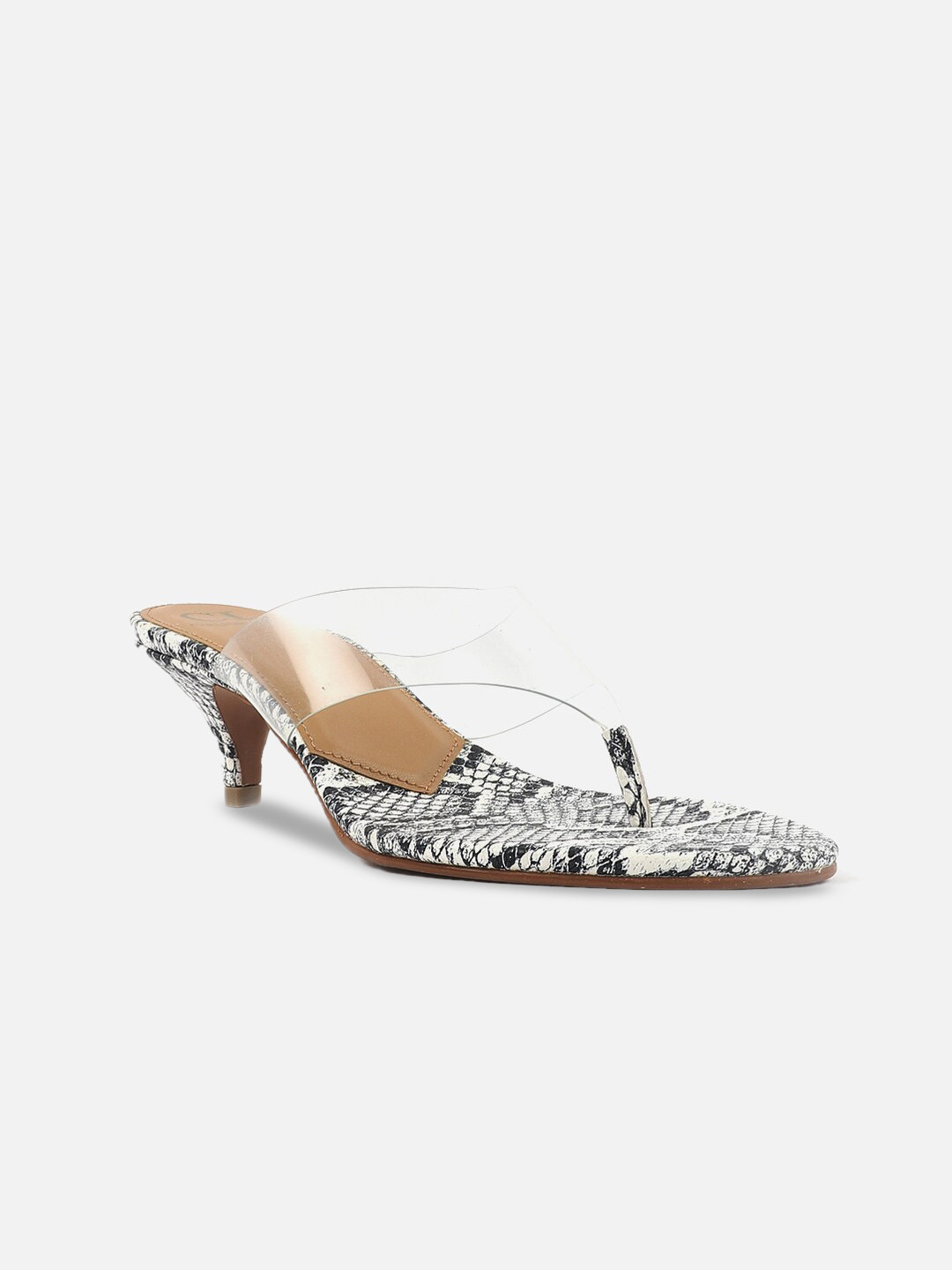 

Carlton London Printed T-Strap Kitten Heels, White