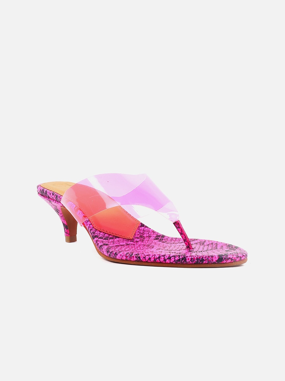 

Carlton London Printed T-Strap Kitten Heels, Pink