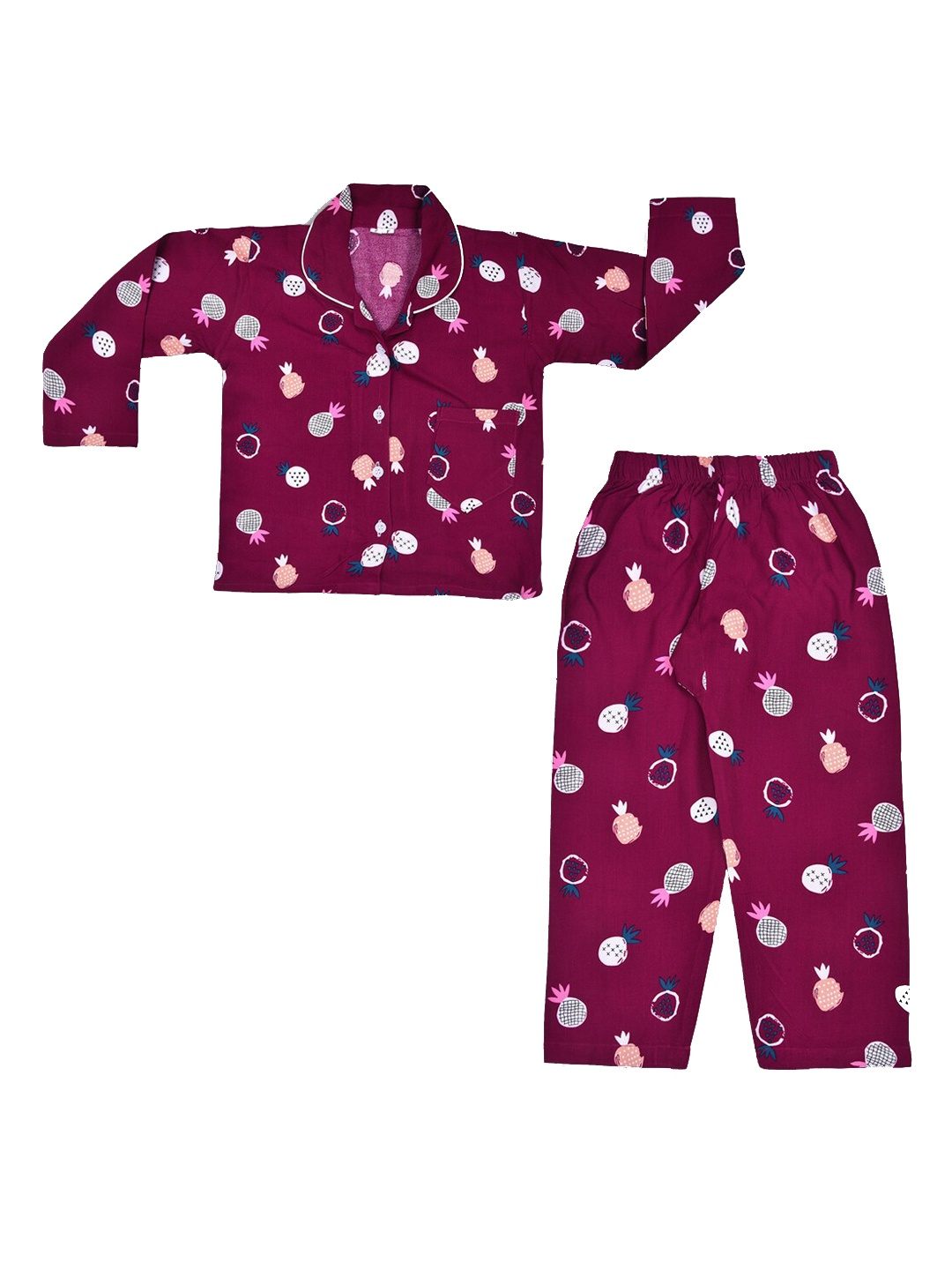 

Wish Karo Boys Printed Night suit, Maroon