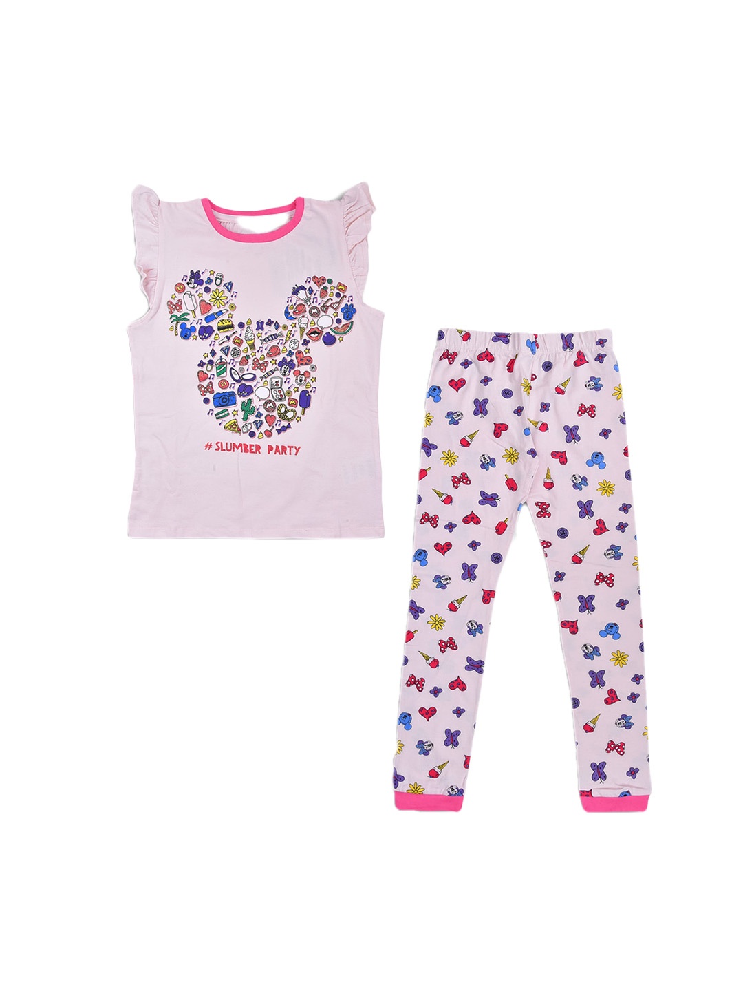 

Wish Karo Girls Printed Night suit, Pink