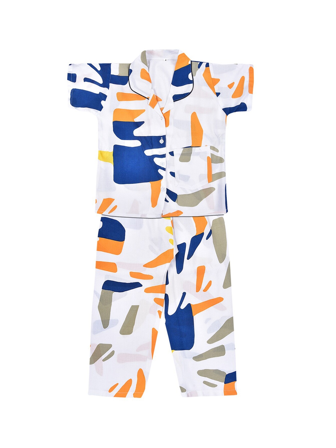 

Wish Karo Boys Abstract Printed Night suit, White