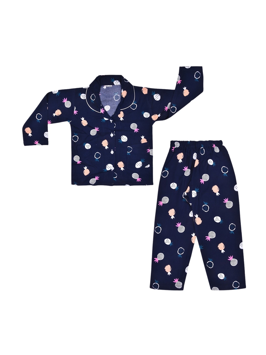 

Wish Karo Boys Printed Night suit, Navy blue