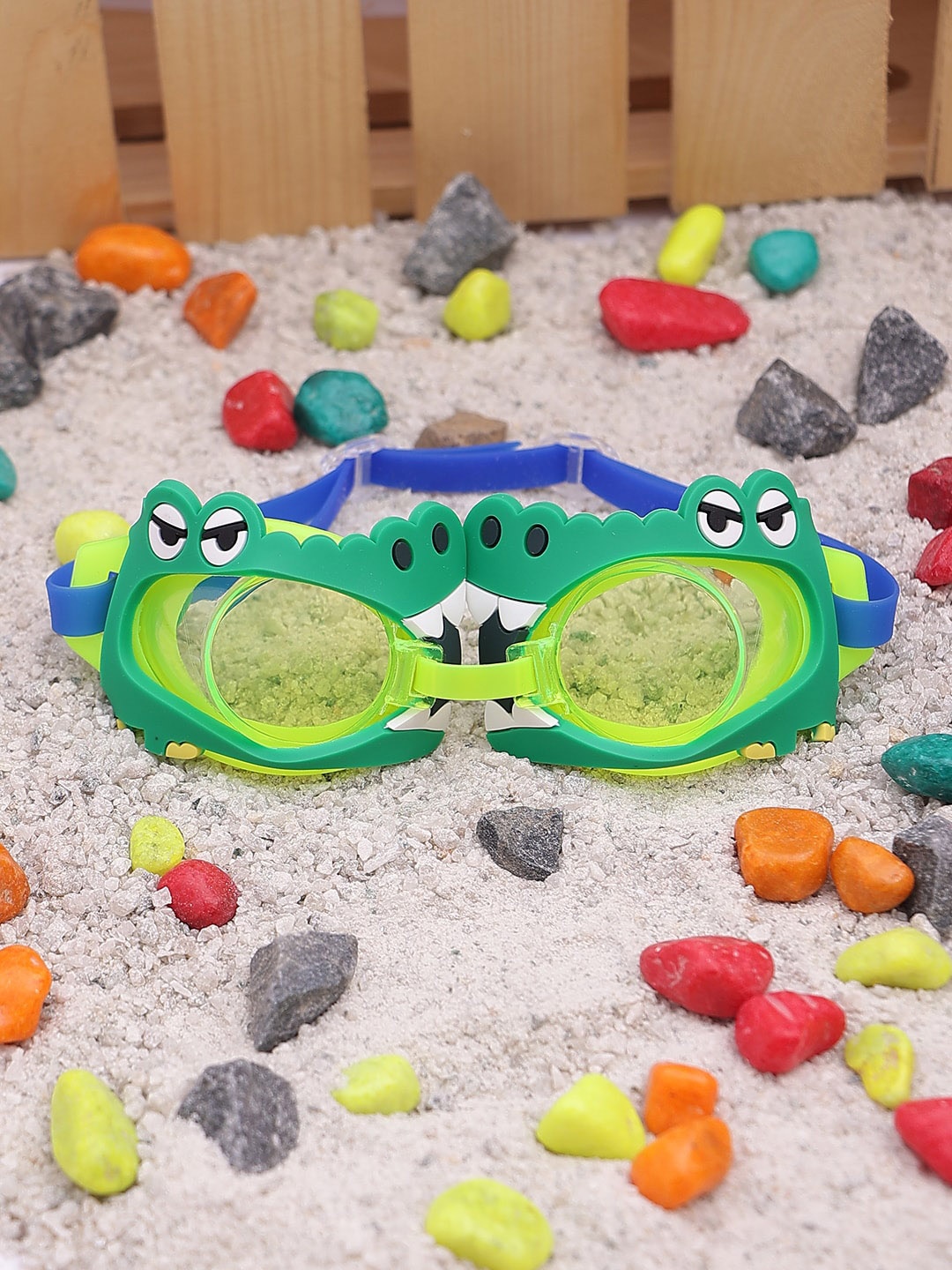 

PASSION PETALS Kids Anti-Fog Swimming Croc Goggles, Green