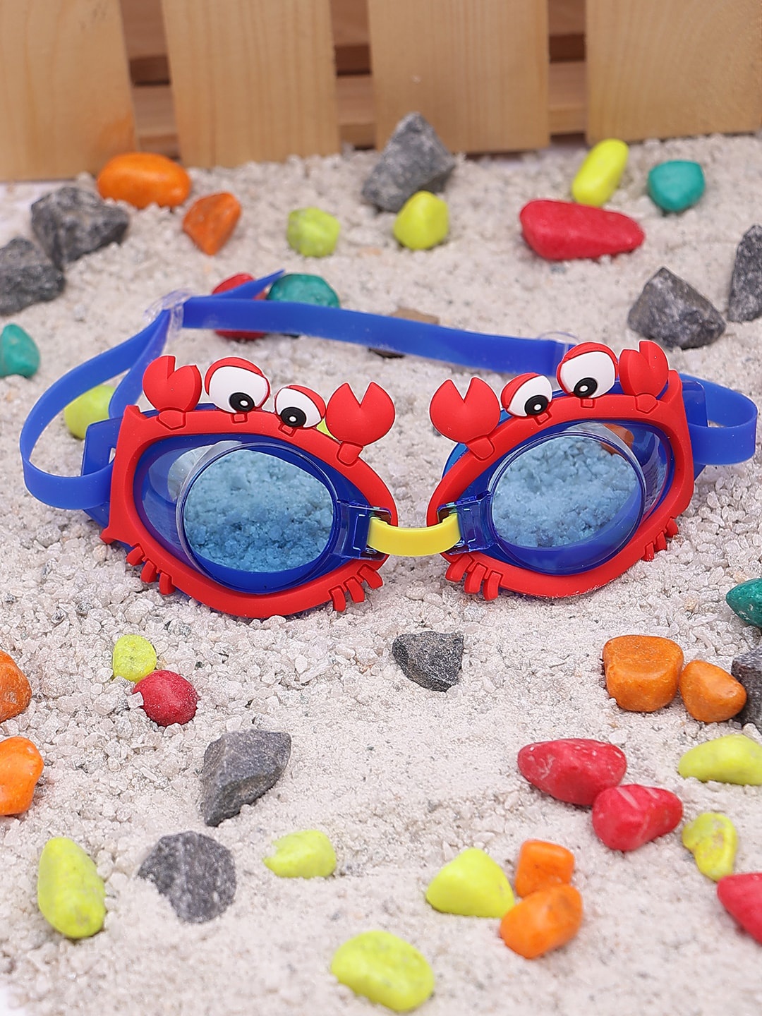 

PASSION PETALS Kids Crabeye Anti-Fog Swimming Fish Goggles, Blue